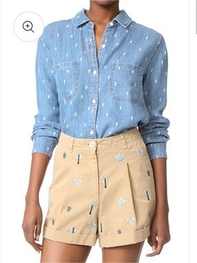 Rails Light Blue Denim Button-Front Shirt - Women's Casual Top